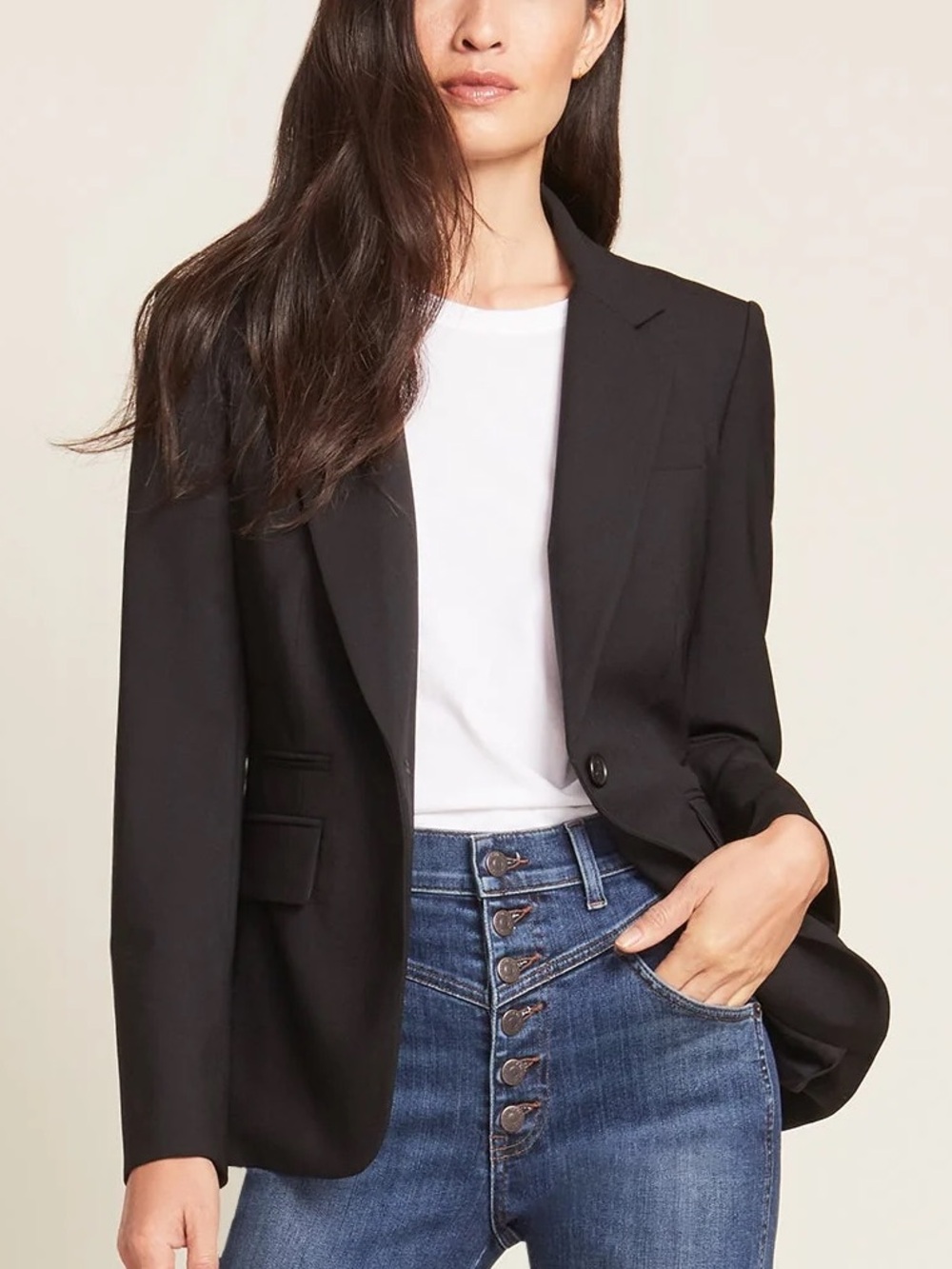 VERONICA BEARD Black Classic Single Breasted Dickey Jacket Blazer Size 6 EUC